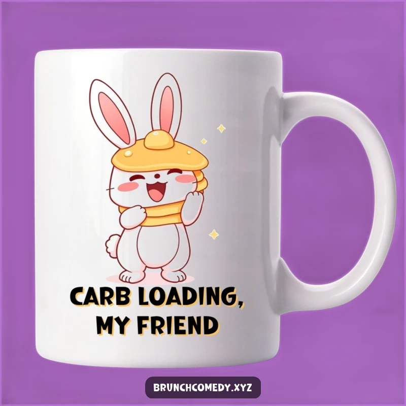 Funny Bunny Pancake Lover Mug - Adorable Character Breakfast Gift