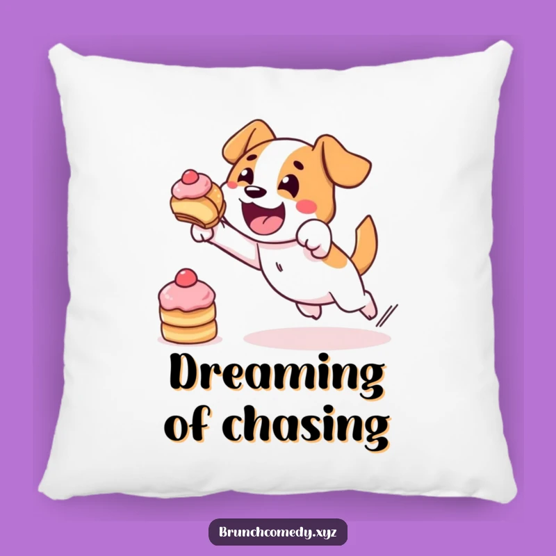 Funny Dog Pastry Throw Pillow - Determined Character Comfort Gift
