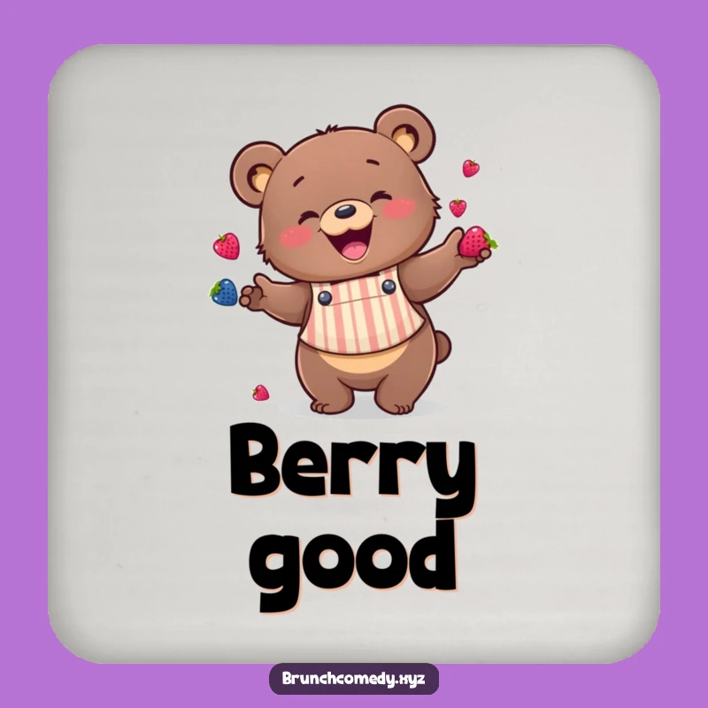 Funny Bear Berry Coaster - Protect Surfaces Playfully