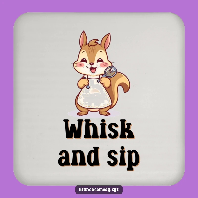 Funny Squirrel Whisking Coaster - Protect Surfaces with Charm