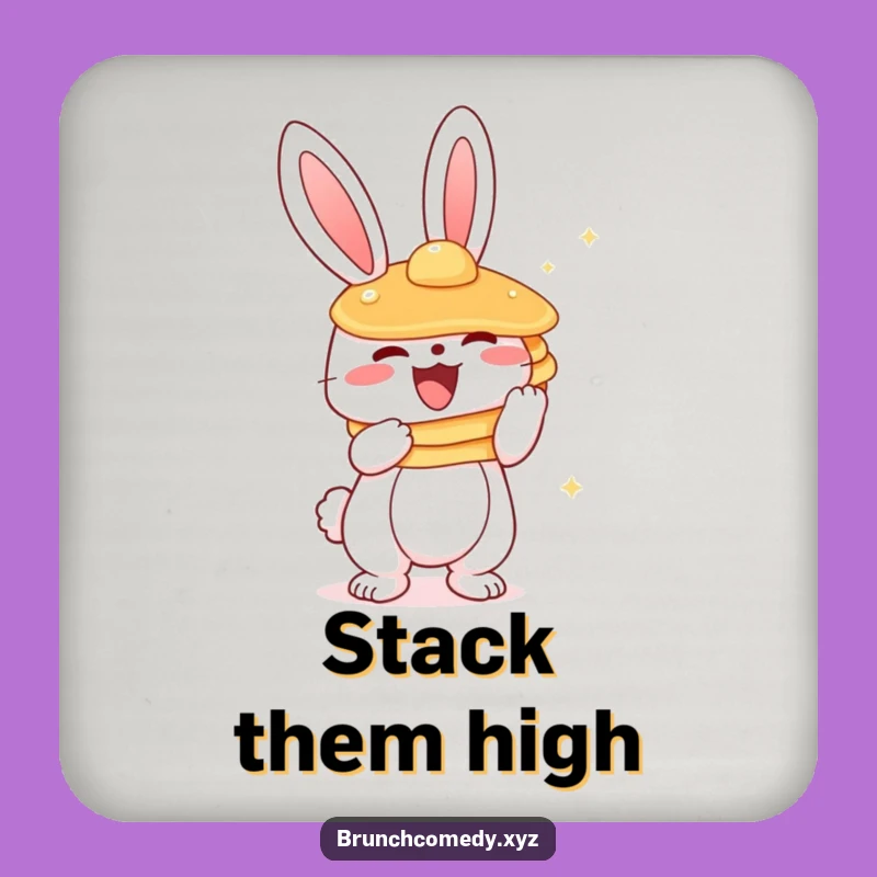 Funny Bunny Pancake Coaster - Cute Character Drink Protector Gift