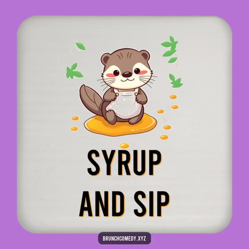 Funny Otter Syrup Coaster - Protect Surfaces with Playfulness