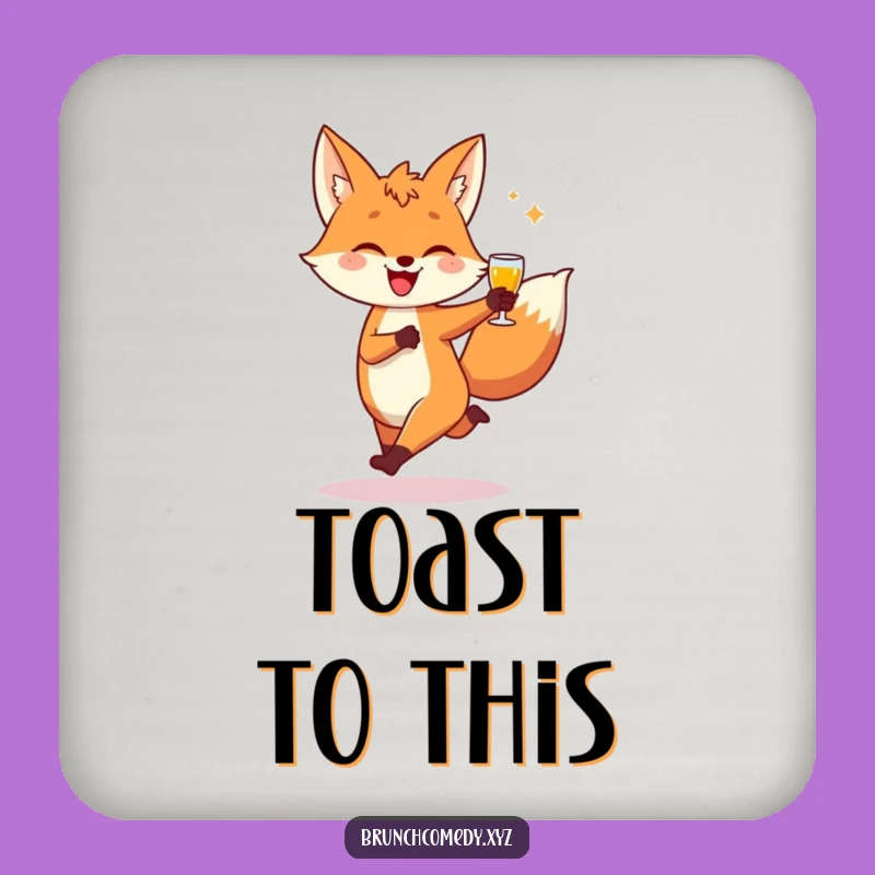 Funny Fox Toast Coaster - Playful Character Drink Protector Gift