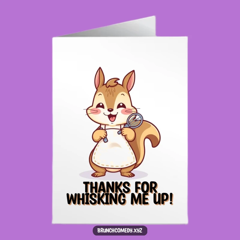 Free Printable Thank You Card: Squirrel Whisking Gratitude Expressed