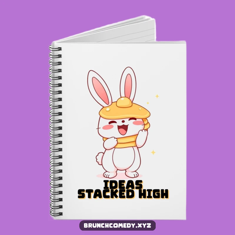 Funny Bunny Pancake Notebook - Cute Character Journal Gift