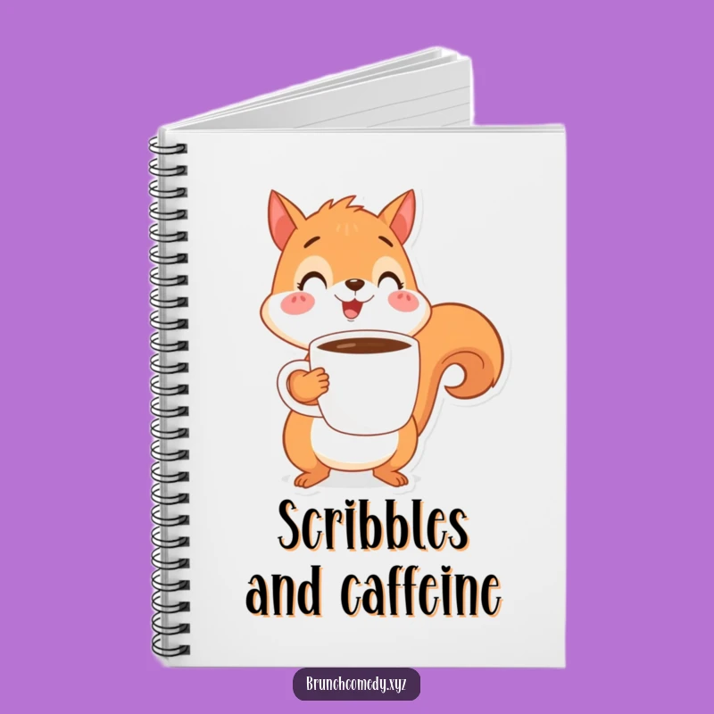 Funny Squirrel Coffee Notebook - Cheerful Character Journal Gift