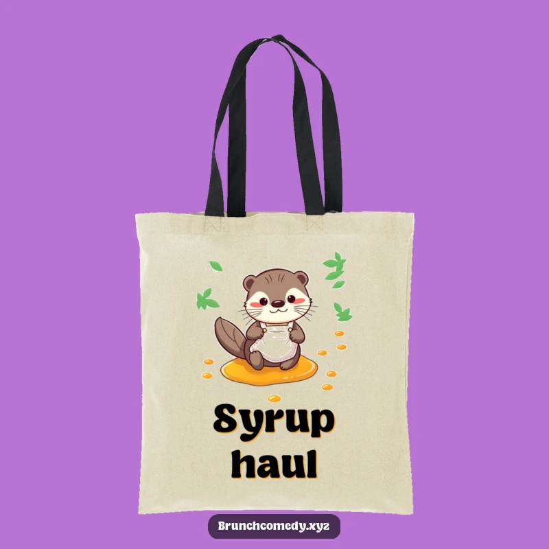 Funny Otter Syrup Tote Bag - Carry Your Breakfast Fun