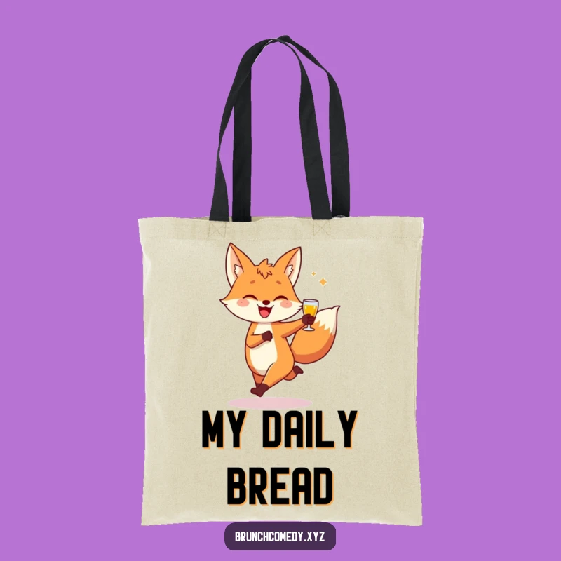 Funny Fox Toast Tote Bag - Playful Character Shopping Gift
