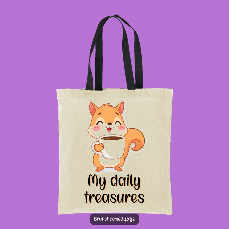 Funny Squirrel Coffee Tote Bag - Cheerful Character Carryall Gift