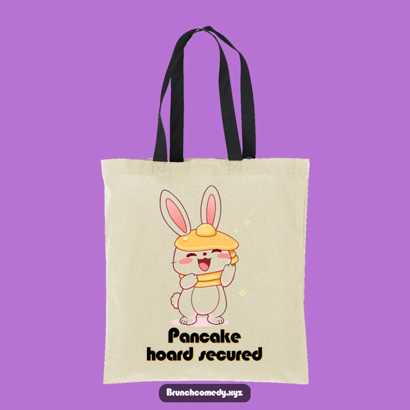 Funny Bunny Pancake Tote Bag - Cute Character Shopping Bag Gift